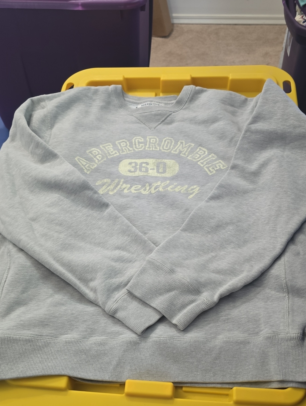 Mens Y2k Abercrombie & Fitch Wrestling Sweatshirt. Medium. VGUC